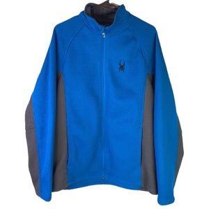 SPYDER Blue Fleece Lined Knit Jacket | L